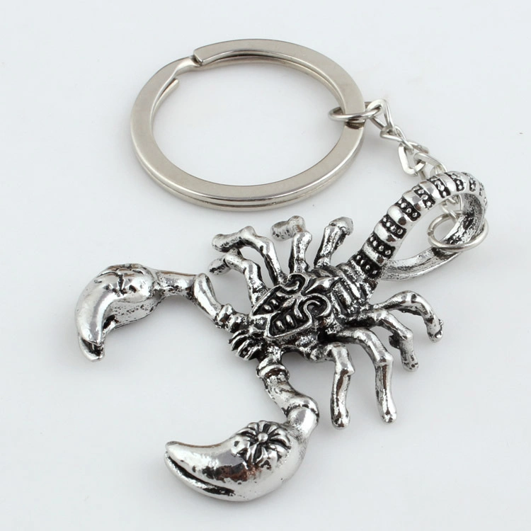 Custom Full 3D Silver Pig Metal Keychain with Metal Ring