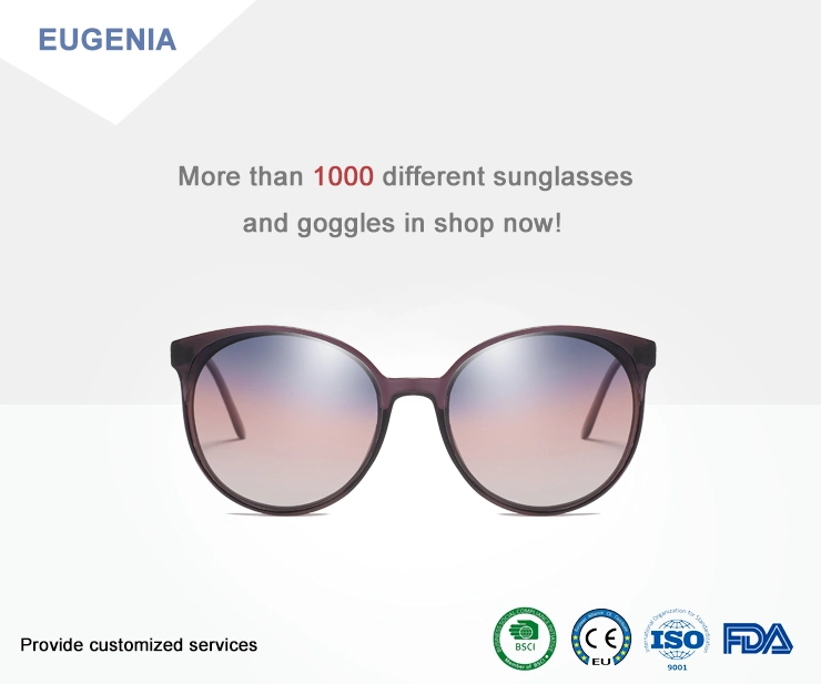 Eugenia UV400 Large Frame Polarized Oversize Round High End Sunglasses