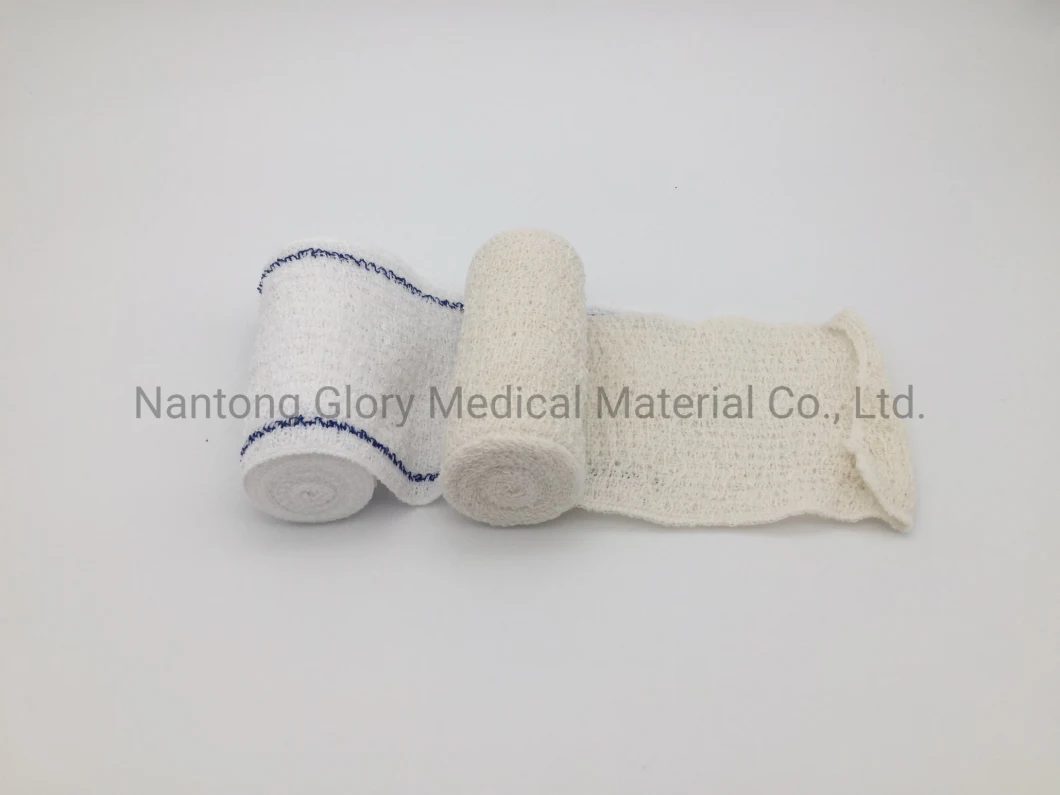 High Quality Cotton Crepe Bandage Roll with Blue/Red Line