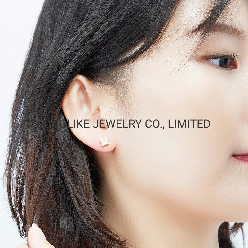 New Design Fashion Jewelry 925 Sterling Silver or Brass 18K Gold Cubic Zirconia Earrings for Women
