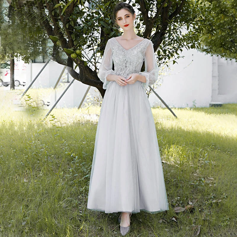 Elegant Bridesmaid Dress A-Line Ankle Length Bridesmaid Dress