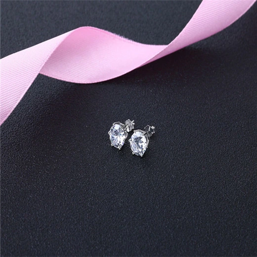 Sterling Silver Earrings Six Claw Earrings Trend Zircon Earrings Crystal