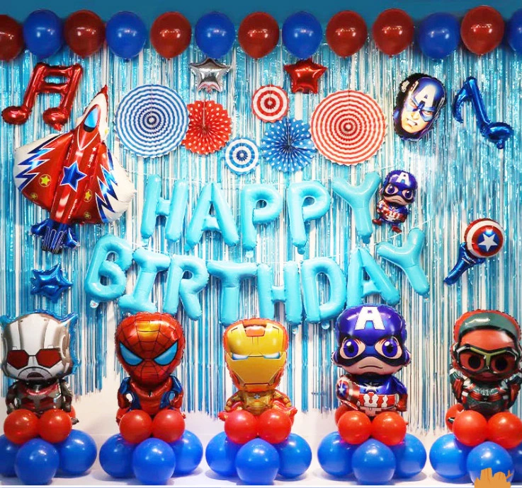 Decoration Marvel Avengers Spider-Man Iron-Man Superhero Aluminum Foil Balloon