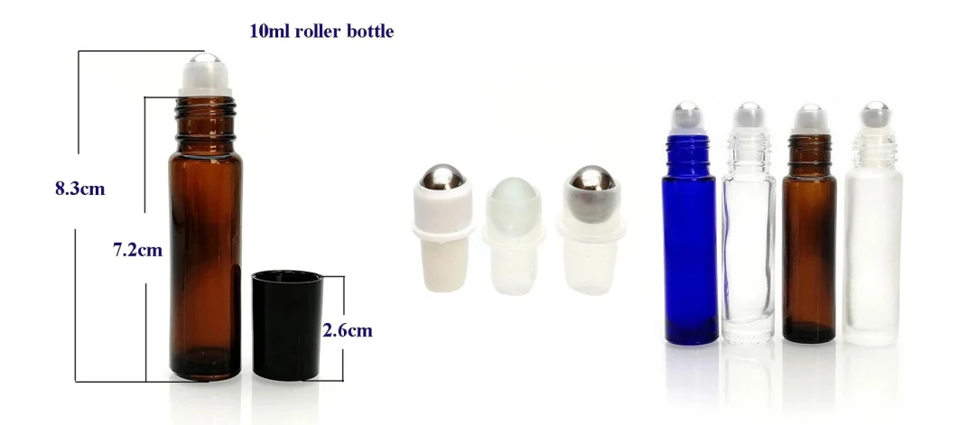 10ml 15ml Essential Roll on Glass Bottle with Metal Roller and PP Cap 10ml Roll on Glass Black Bottle 1/3 Oz Black Glass Roller Ball 5 Ml Glass Roller Bottles