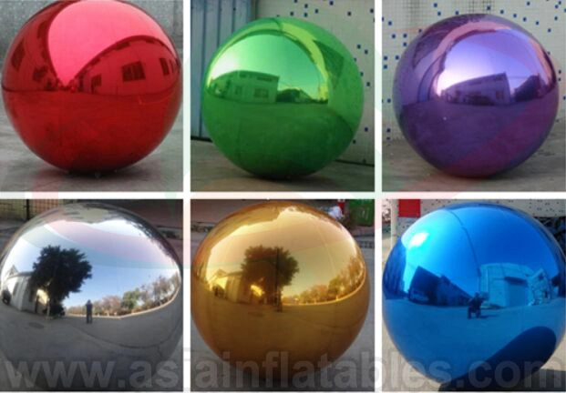 Commercial Mirror Ball Inflatable, Gold Decorative Inflatable Mirror Balloon