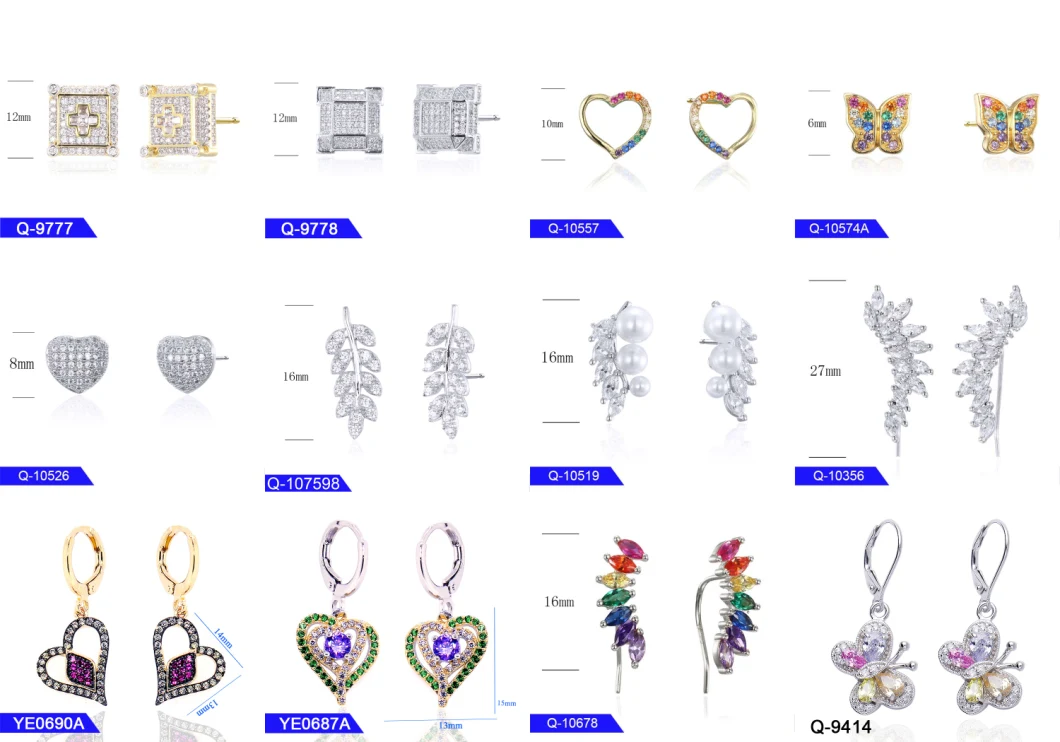 Online Jewellery Shopping 925 Sterling Silver or Brass Diamond Earrings for Women