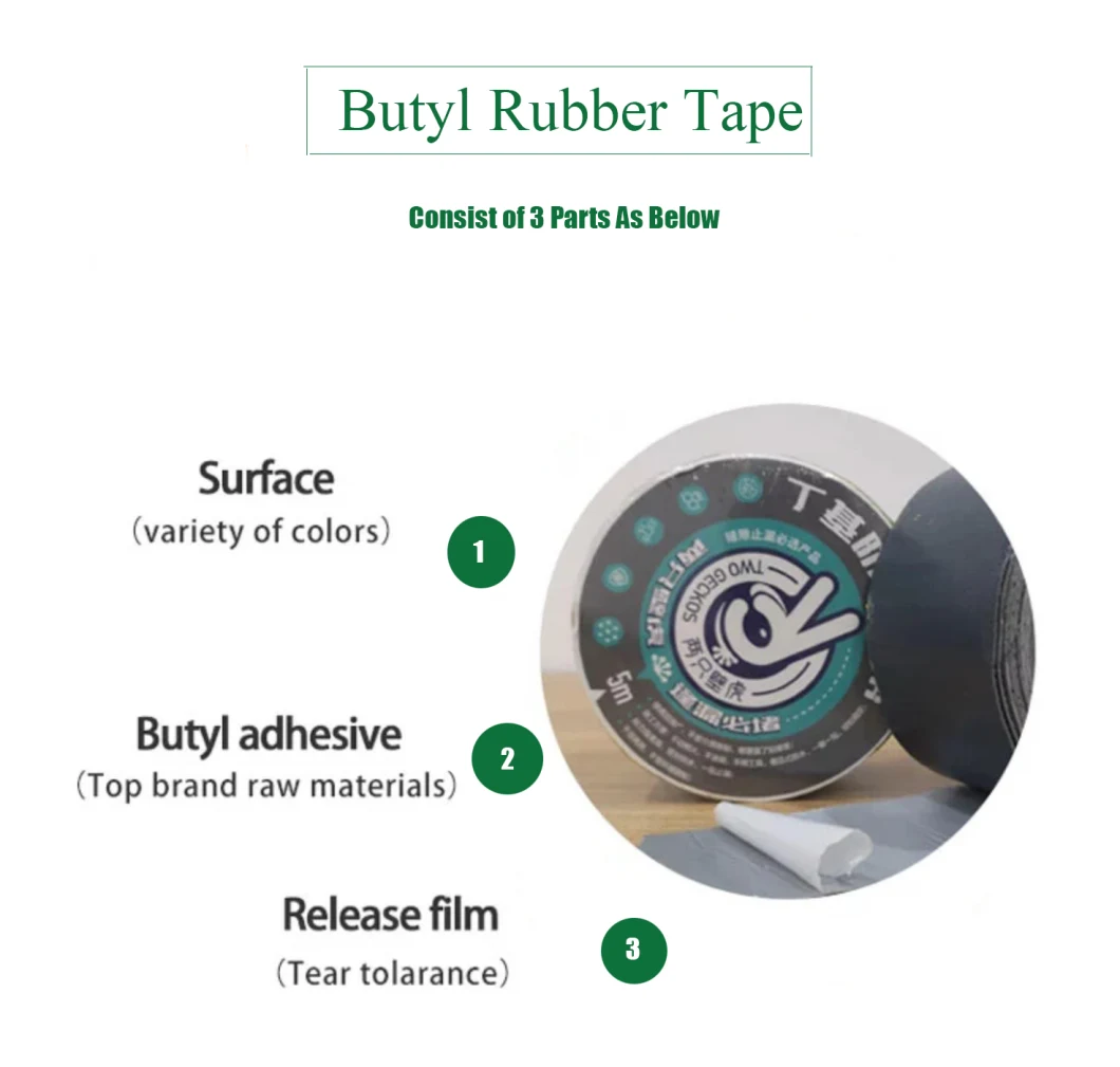 Reinforced One Side Aluminum Foil Self-Adhesive Waterproof Butyl Rubber Inside Asphalt Bitumen Tape
