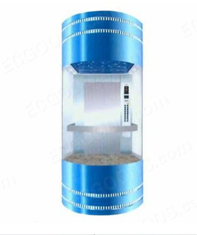 Square and Round Cover Full Glass Sightseeing Panoramic Elevator