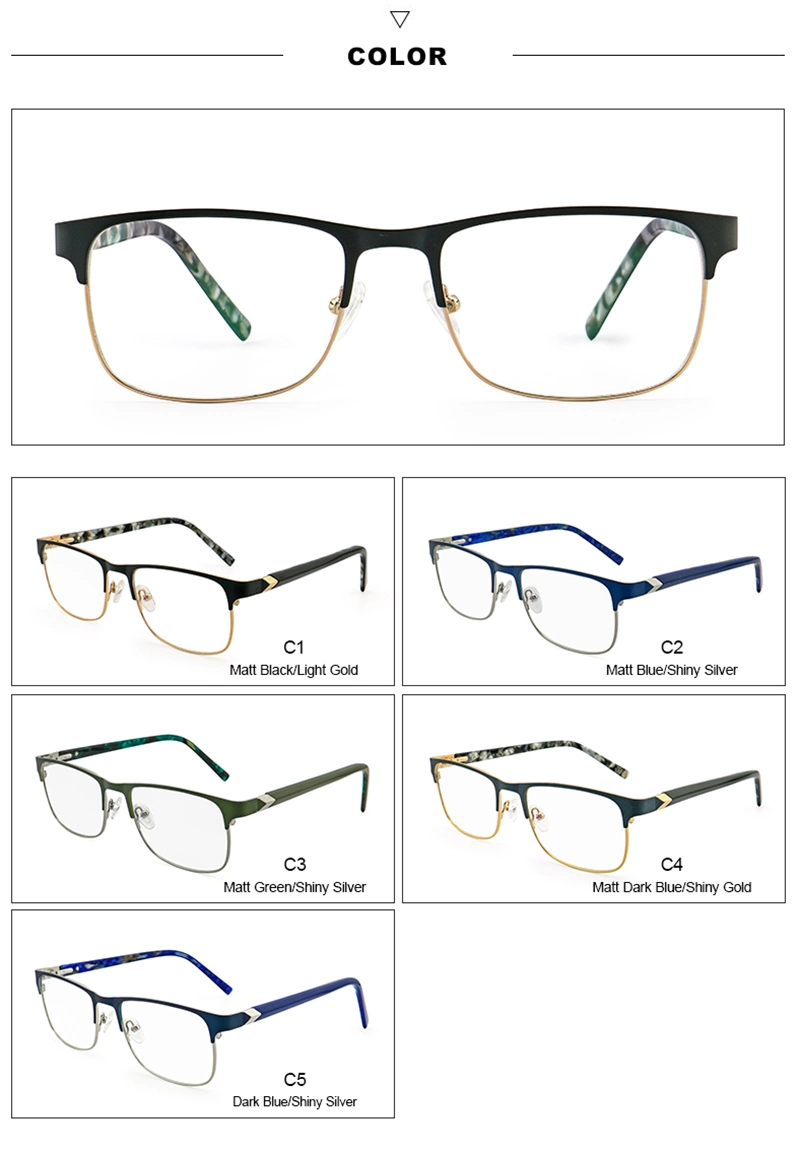 Square Metal Acetate Handmade Tip Optical Frames Glasses Eye Eyeglasses