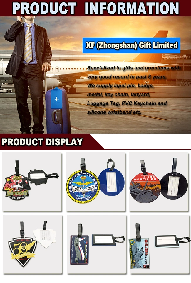 Wholesale Custom Soft PVC Travel Bag Tag/Travel Name Tag/Metal ID Key Tag (XF-LT05)