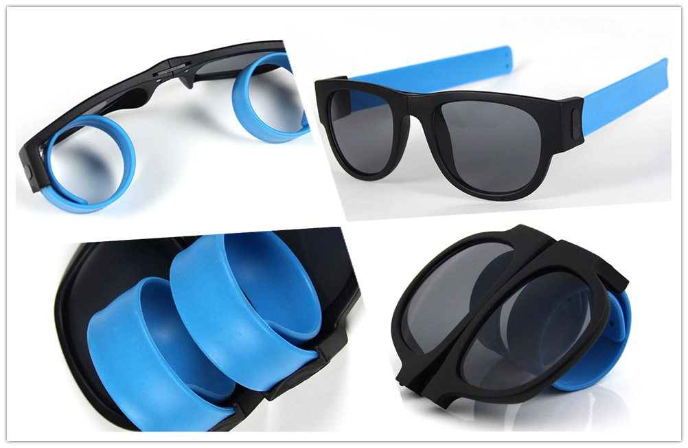 Foldable Sunglasses Women Men Cool Clap Ring Eyewear Unique Portable Wrist, Flexible