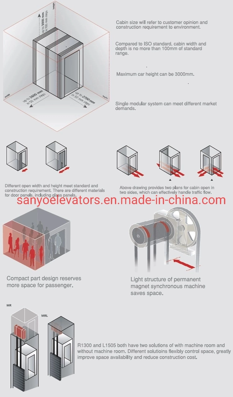 Passenger elevator traction machine office building lift hotel elevators