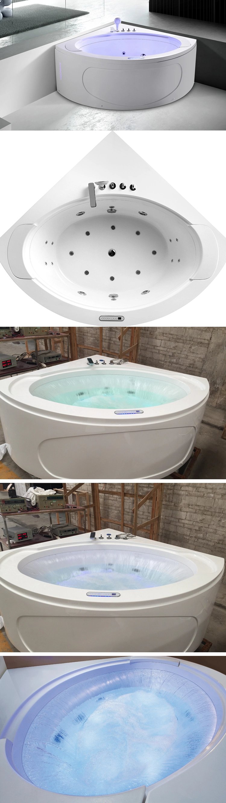 High Quality 2 Person Jetted Corner Hydromassage Tub Bathtubs