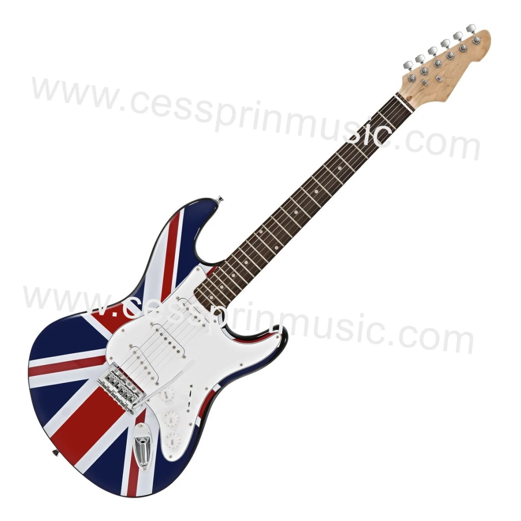 Wholesales /Stickers Electric Guitar/ Lp Guitar /Guitar Supplier/ Manufacturer/Cessprin Music (ST604) / The National Flag Guitar