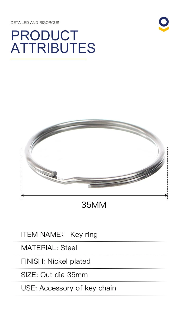 35mm Key Rings Bulk Split Keychain Rings for Keys