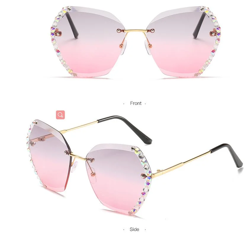 2020 New Designer Sunglasses Oversize with Diamond Accessories for Women