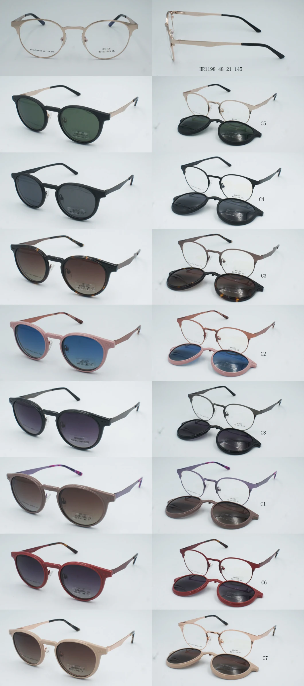 Wholesale Fashion Stainless Frames Lightweight Clip-on Eyewear Polarized Clip on Sunglasses