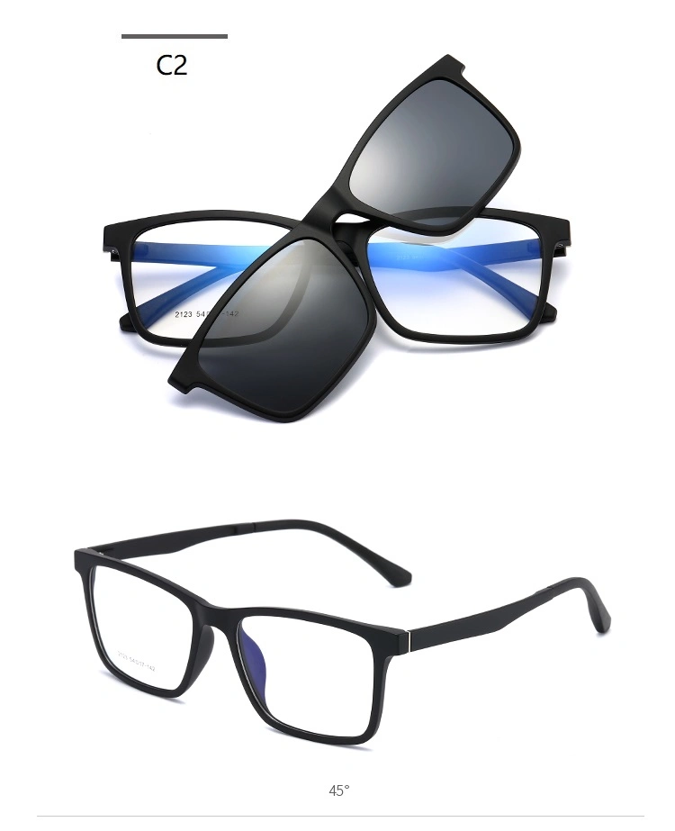 2020 Fashionable Tr90 Optical Frame Magnetic Polarized Clip on Sunglasses