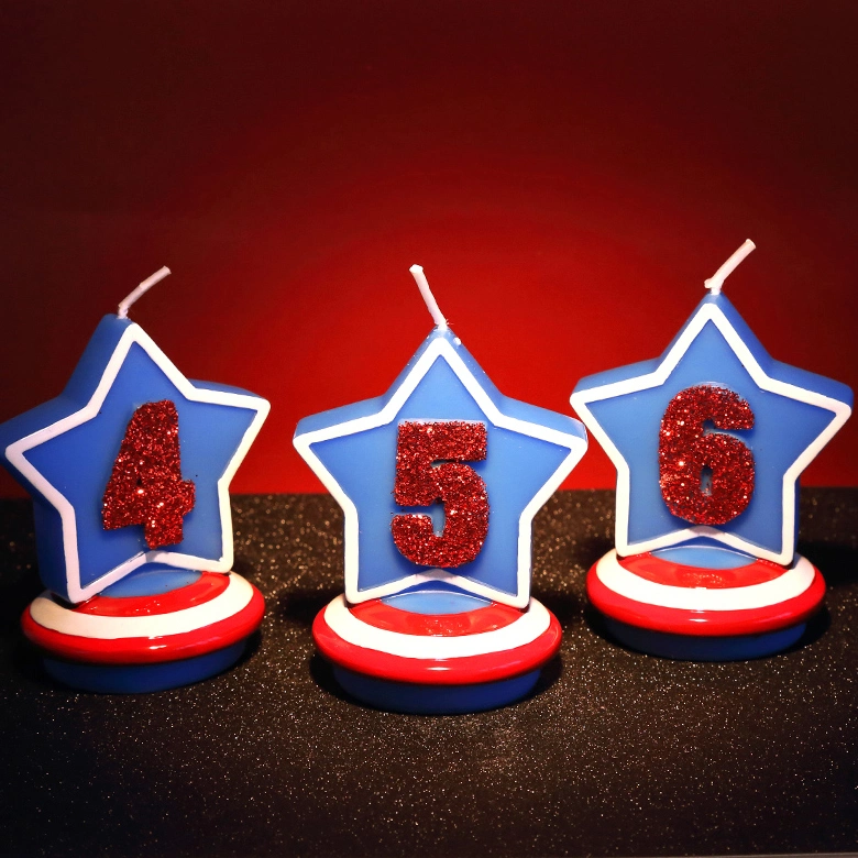 Captain America Star Launch Shield Shaped Birthday Candles