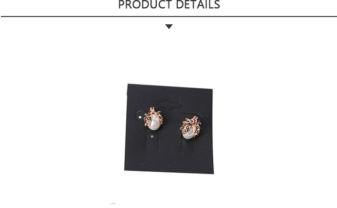Ladybug Fashion Jewelry Earrings with Pearl Rose Gold Plated