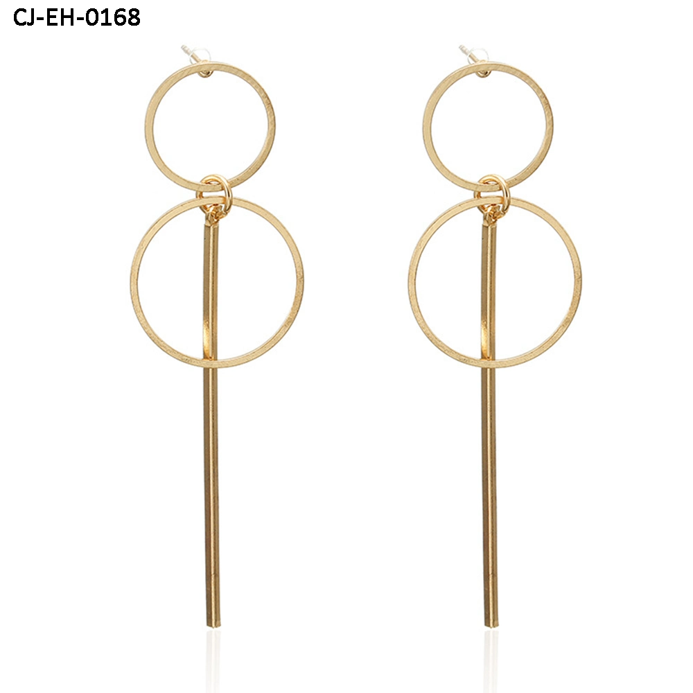 Best Selling Women Jewellery Retro Pop Earring Female Geometric Metal Circle Earrings