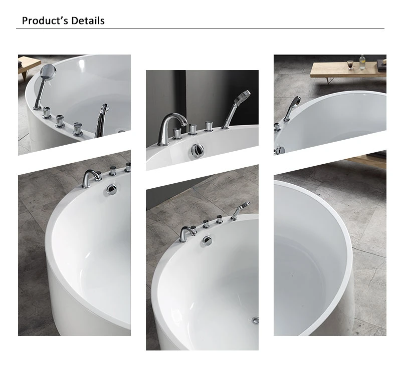 Foshan Factory 1.5 Mater Round Hot Tub Good Quality Acrylic Freestanding Tubs Soaking Bathtub (QT-Y002)