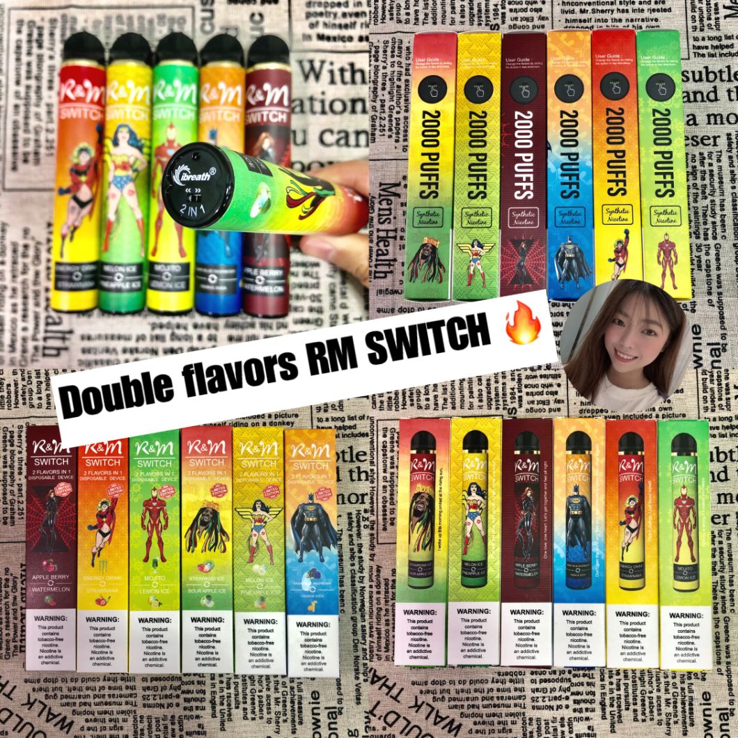 2000 Puffs Rick and Morty 2 Flavors in 1 Disposable Vape RM Switch