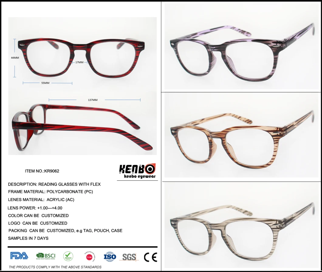2020 New Fashion Bifocal Reading Glasses with Low Price, Kr9062