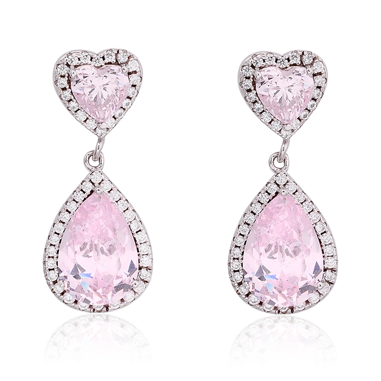 Pink Earrings Drop Long Elegant Earrings for Women