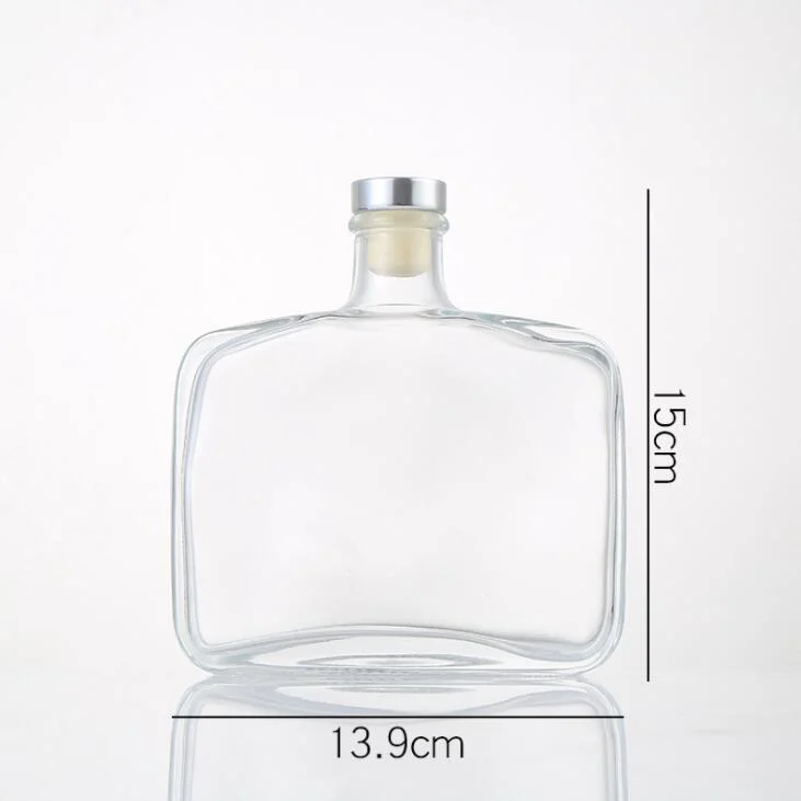 100ml 200ml 350ml Rectangular Flat Reed Diffuser Perfume Glass Bottle