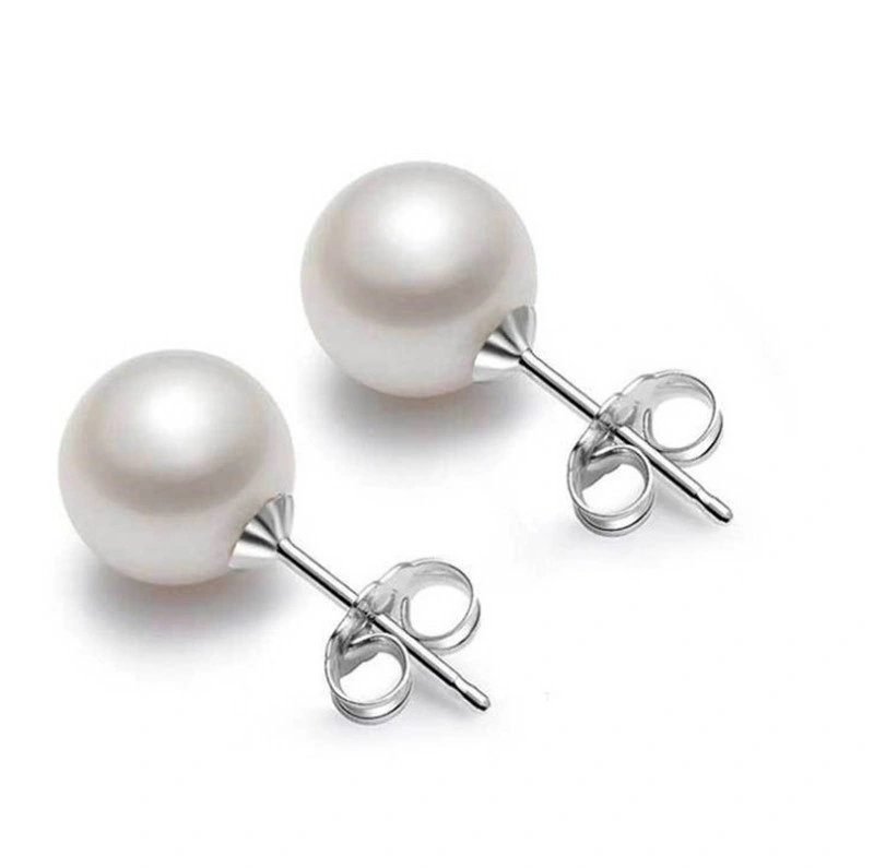 High Quality Pearl 925 Sterling Silver Stud Earrings Women Fashion Jewelry