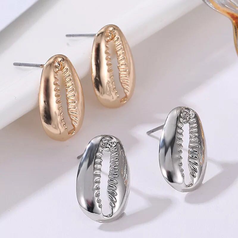 2019 Handmade Elegant Star Moon Shell Stud Earrings Romantic Simple Unique Ethnic Holiday Earrings for Women Jewelry