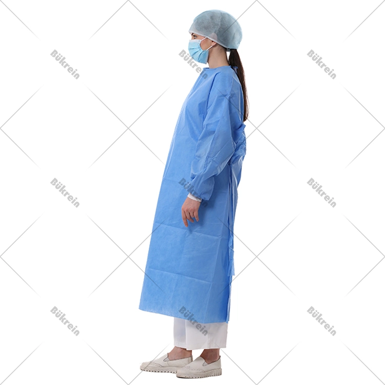 SMS/PP/PP+PE Isolation Gowns Knitted Cuff /Elastic Cuff Manufacturer