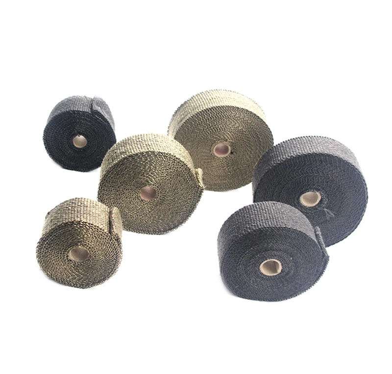 1.5mm 50mm 5 M 10m 15m Motorcycle Exhaust Thermal Exhaust Titanium Tape Header Heat Wrap Resistant Downpipe for Motorcycle Car