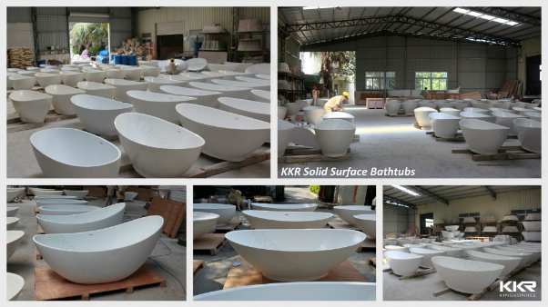 Wholesale Round Acrylic Stone Solid Surface Freestanding Bathtub