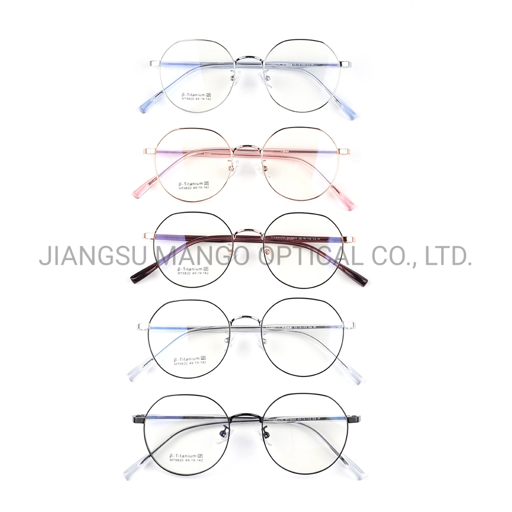 Retro Silver Round Metal Frame Glasses High End Titanium Eyewear Eyeglass Frame
