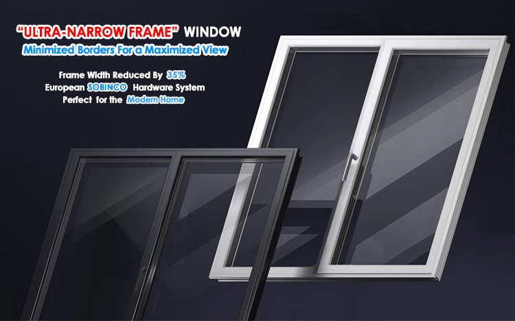 Topwindow Ultra Double Glass Aluminum Alloy Line Fixed Slimline Window Slim Profile Aluminium Windows