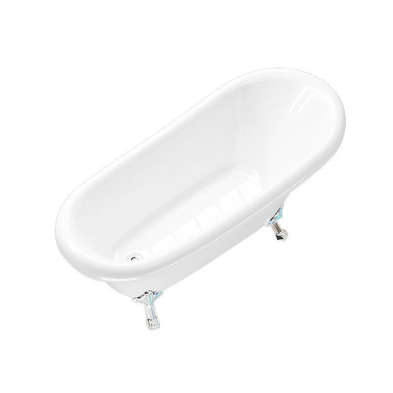 White Color Acrylic Classical Bathtub with Four Claw Feet