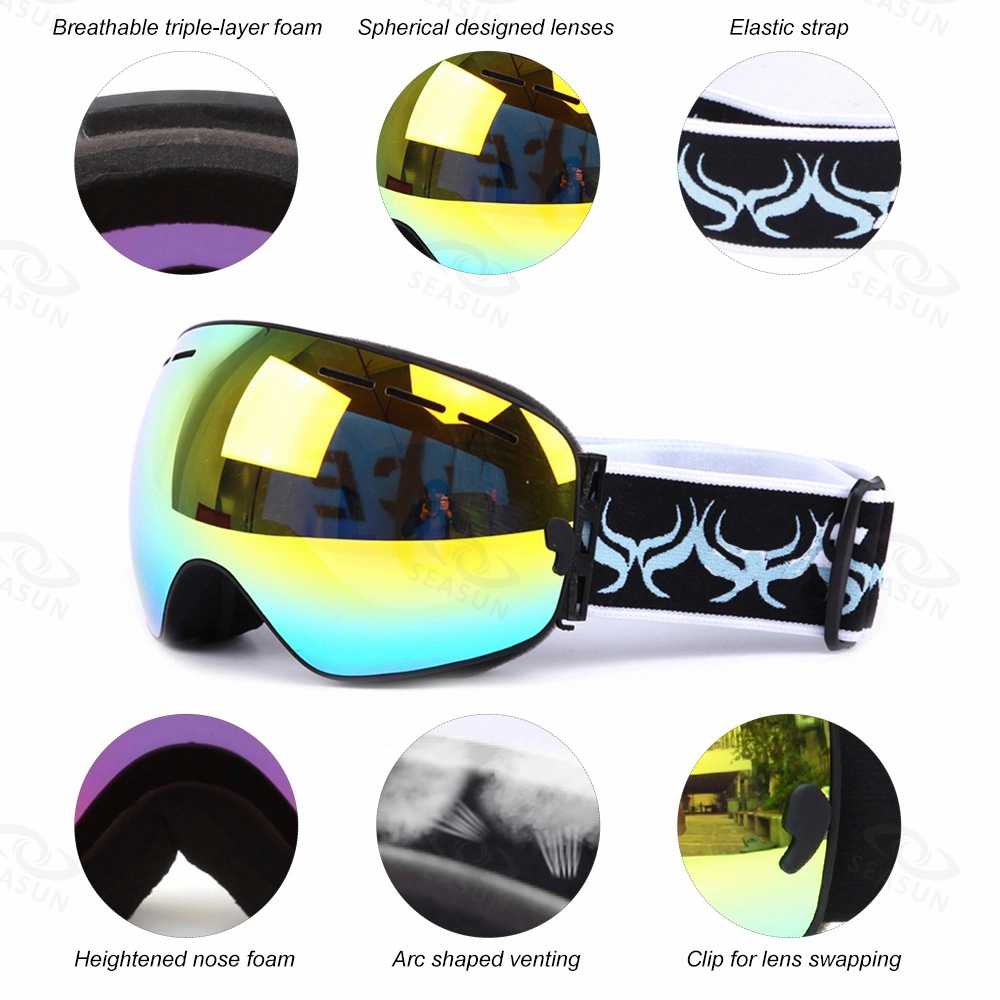 High Quality Windproof Outdoor Bike Cycling Resin Lens Large Frame Glasses Skiing Eyewear Snowboarding Protective Goggles