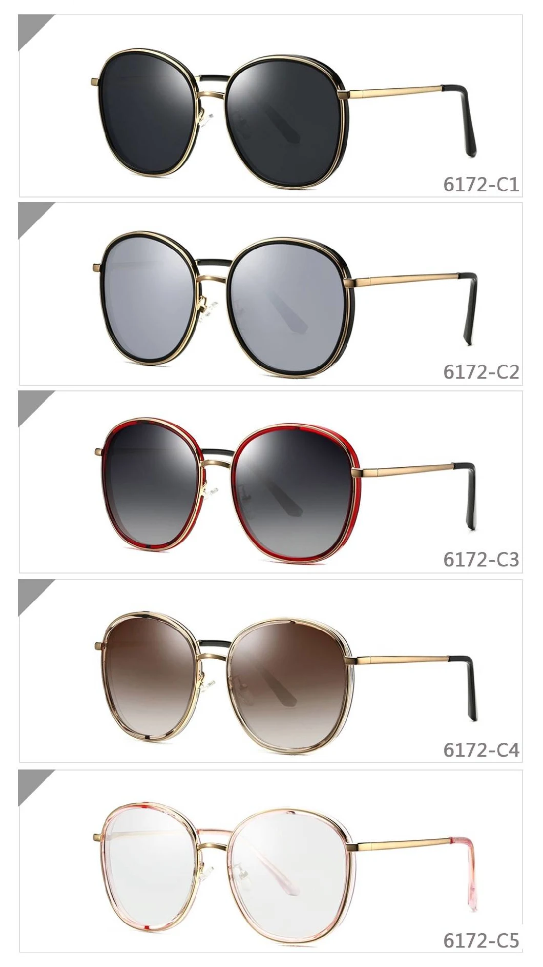 Factory High Quality Metal Polarized Sunglasses Light Color UV400 Protection Gradient Sunglasses