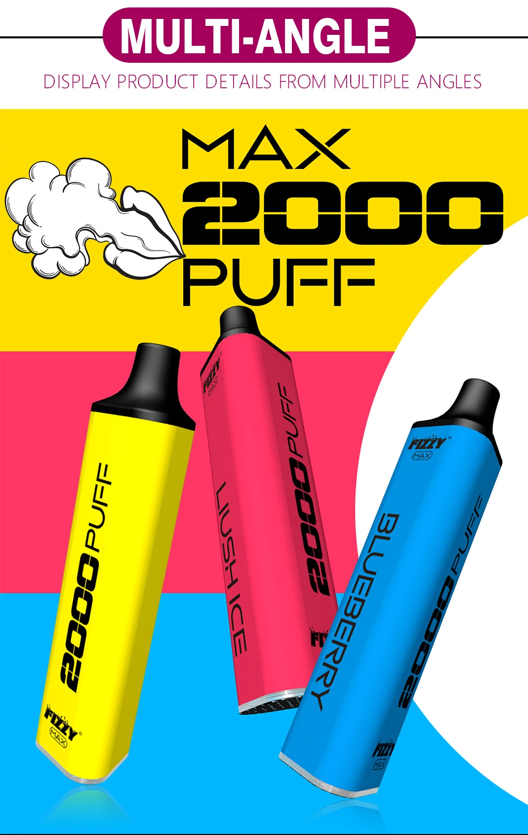 2020 High Quality Pop Big Smoke 2000puff Disposable Electronic Cigarette Puff Plus Vape Pen