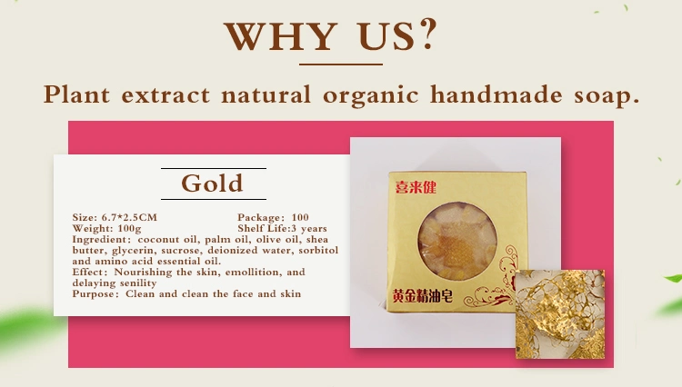 100% Gold Transparent Soap Medicine Beauty Soap