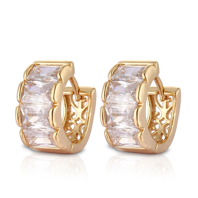 925 Silver/Brass & CZ Huggie Earrings Fashion Jewelry Jewellery