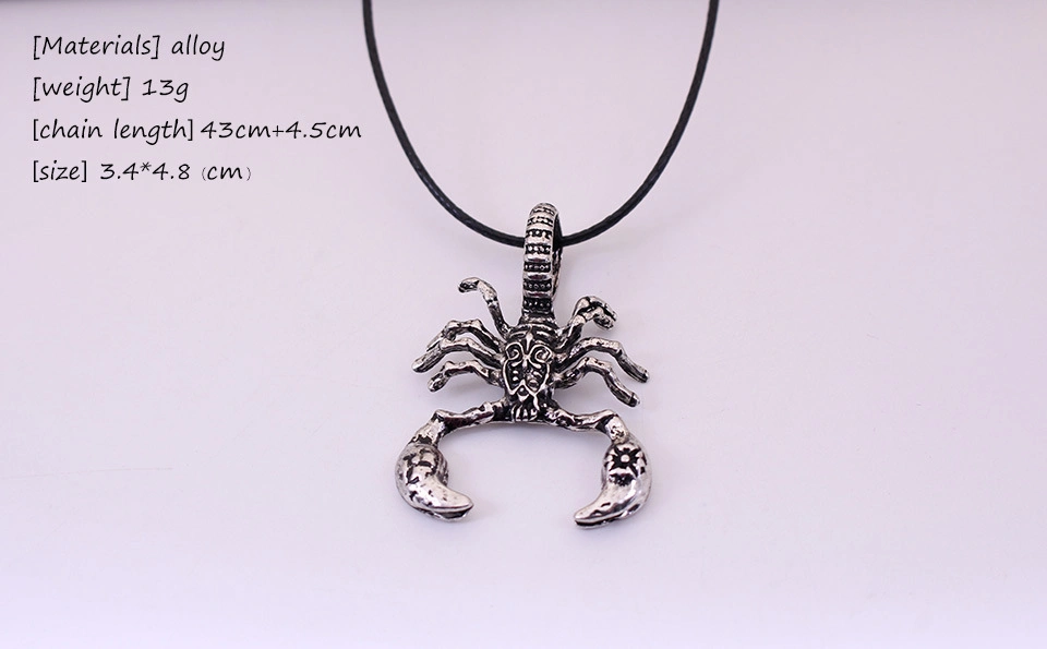 Punk Necklace for Men Scorpion Pendant Necklace Gothic Animal Jewelry Fashion Boys Gift Wholesale Pendant Necklace