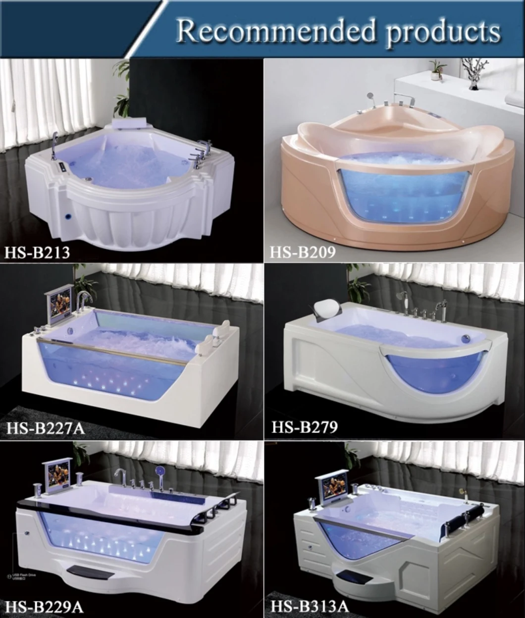 Luxury Acrylic Free Stand Rectangle Hot Tub Price