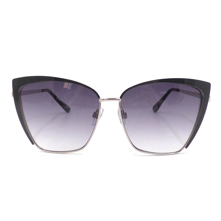Wholesale High Quality Metal Cateye Black Gradient Women OEM Sunglasses