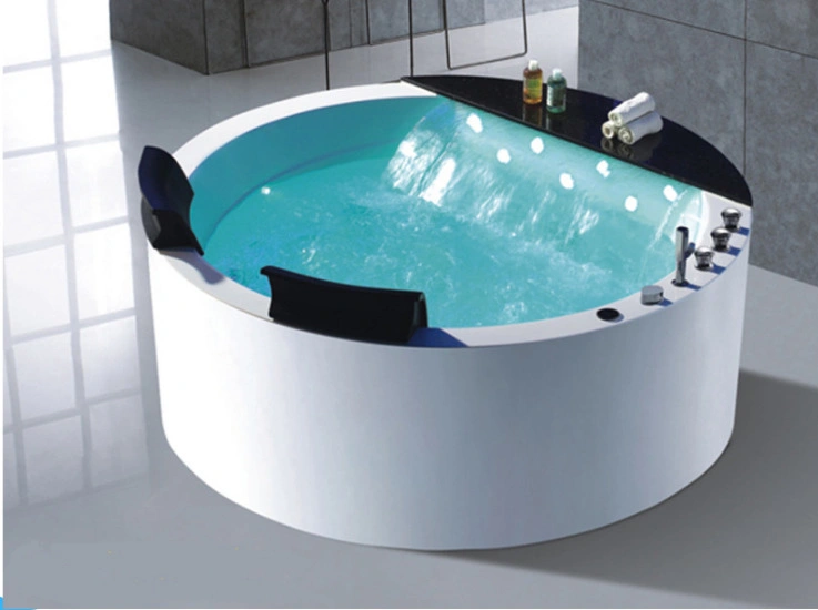 Factory Direct Sale Cheap Smart Round Freestanding 1.5m Massage Bathtub for Two People