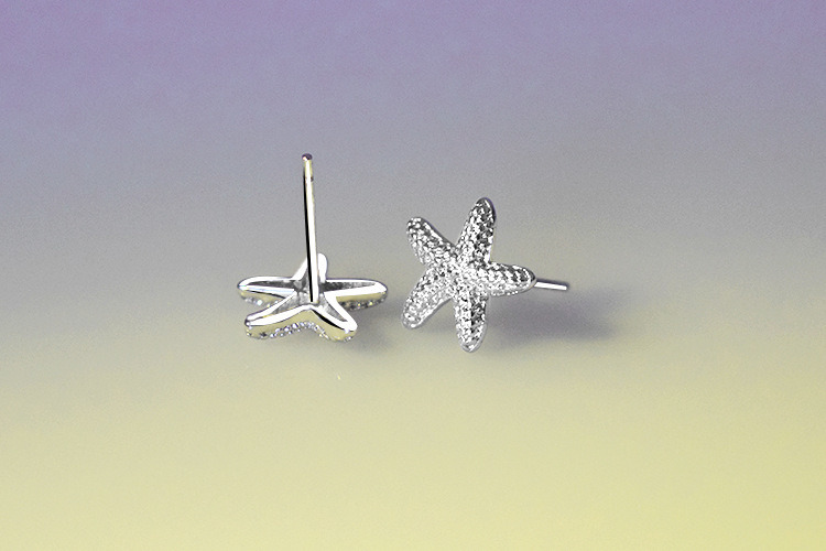 2019 Fashion Jewelry Silver Plated Stud Earrings, Elegant Womens Earrings Small Starfish Stud Earrings
