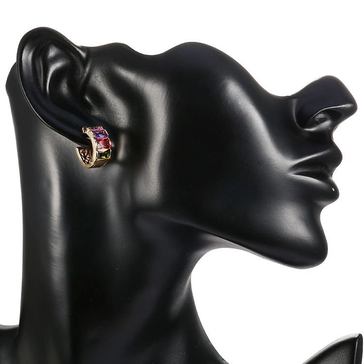 925 Silver & Multi Color CZ Huggie Earrings Fashion Jewelry Jewellery