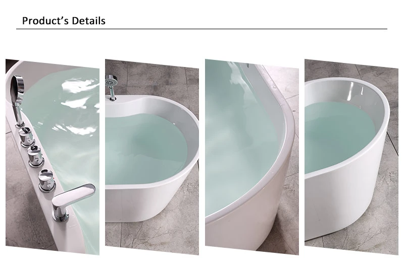 Channing New White Cheap Prices Hot Tub Acrylic Freestanding Bathtub Deep Soaking Bathtub (QT-012)